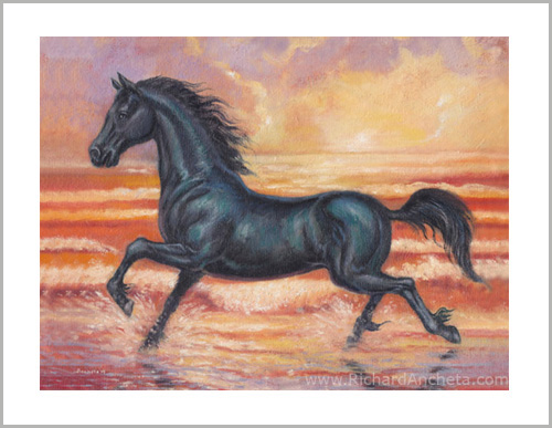 Arabian Stallion - horse painting - Frameable Prints by Richard Ancheta